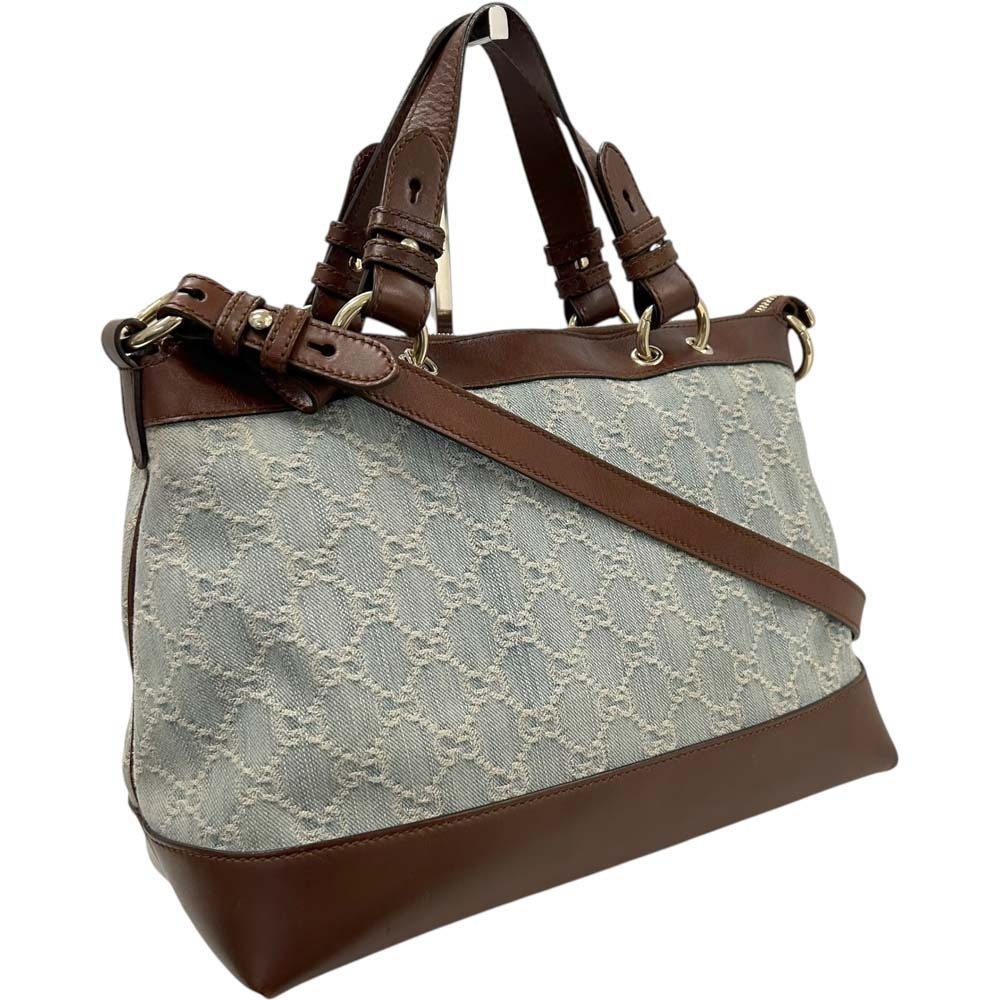 Gucci GG Canvas Handbag Blue Shoulder Bag